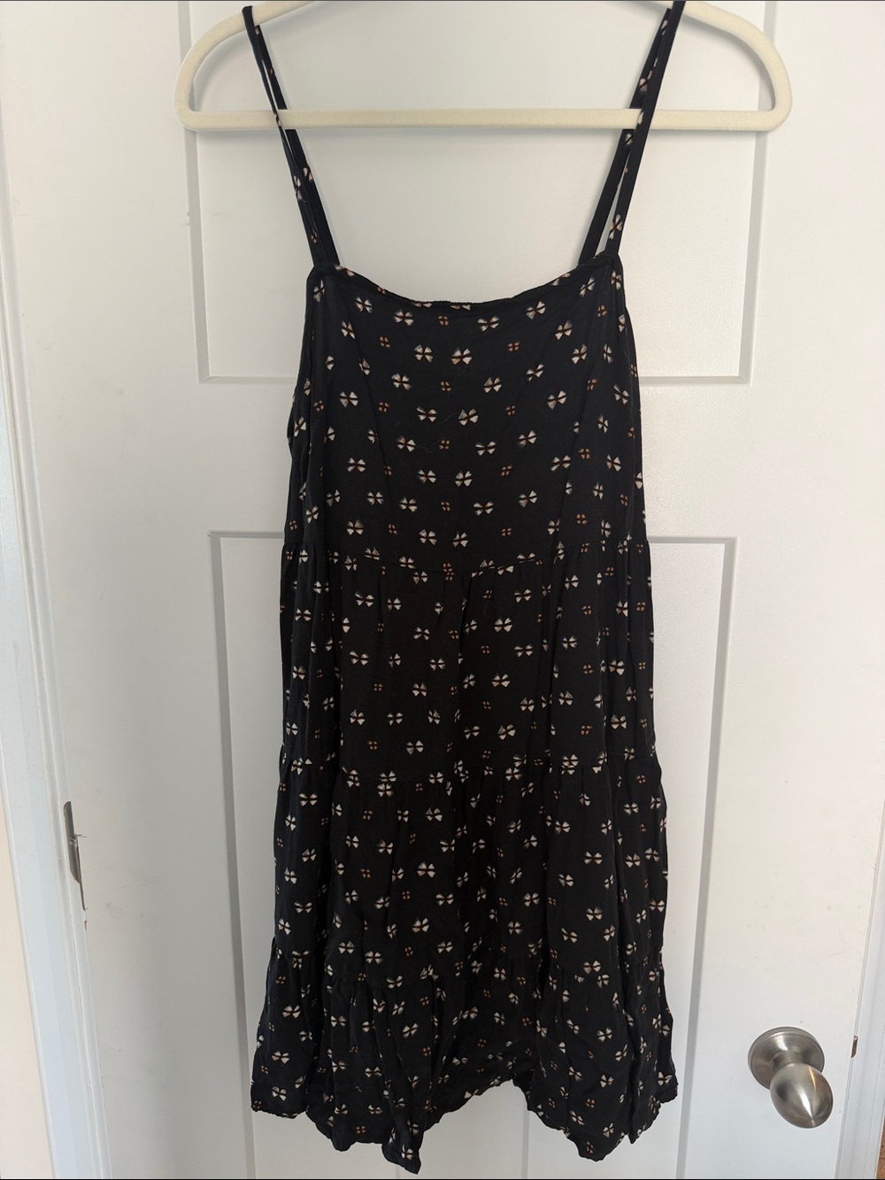 Old Navy Black Floral Tiered Cami Dress
